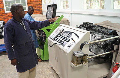 An engineer at the Integrated Polytechnic Regional Centre (IPRC) in Kigali.