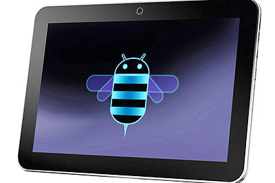 An Android powered tablet.