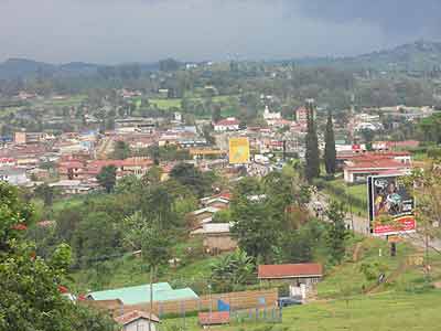 A view of the town centre from the royal palace