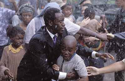 A scene from the film Hotel Rwanda.