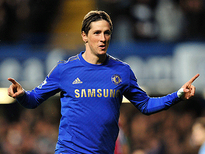 Fernando Torres after scoring his 13th goal of the season. Net photo.