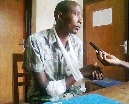 Augustin Munyarutere narrates his ordeal at Gisenyi hospital. The New Times/Sam K Nkurunziza.