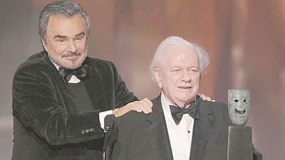 Jan. 27, 2008 Actor Charles Durning accepts the life achievement award from presenter Burt Reynolds.