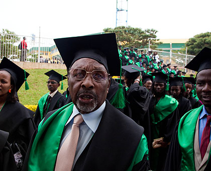 Gaethan Mudenge share the joy with with his former classmates.