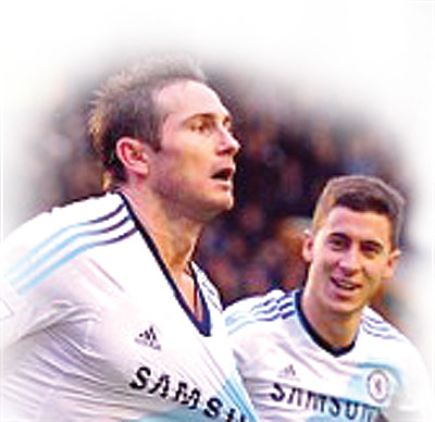 Frank Lampard celebrates his second and decisive goal. Net photo.