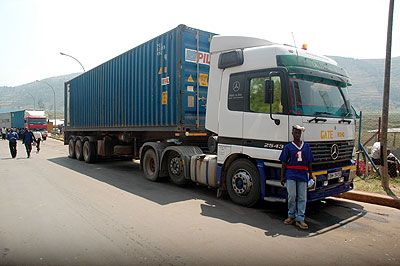 A truck awaiting clearance at the Gatuna border post ; TradeMarkEA will fund the construction of the Kagitumba-Mirama Hills border post on the RwandaUganda border. The New Times / File .