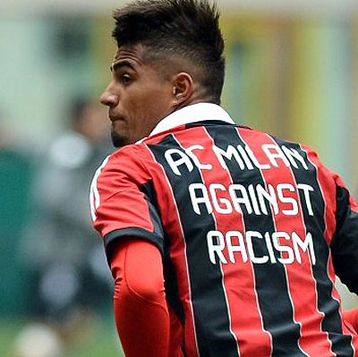 AC Milanu2019s players carried anti-racism messages on their shirts prior to Sunday's match against Siena. Net photo.