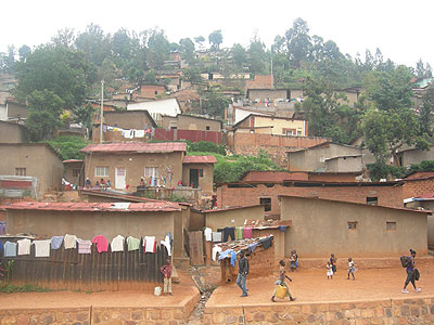 Precarious: A view of Cyahafi Slum. (Photo / M. Bishop)