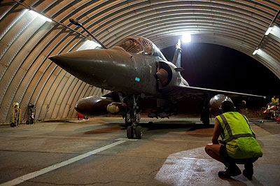 A French fighter aircraft prepared for take off at a base in Chad on Friday. Net Photo