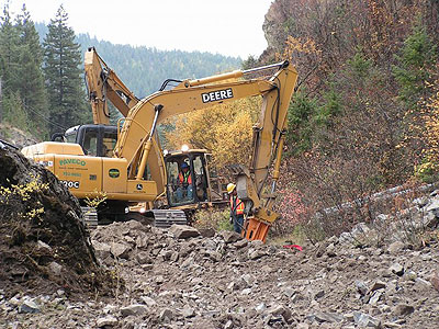 A grader doing road works. To get such a tender, you must have a top proposal.