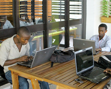 IT enthusiasts at work at K Lab at Telecom House, Kacyiru.  They will soon move to a new ICT park.  The New Times  / Courtesy .