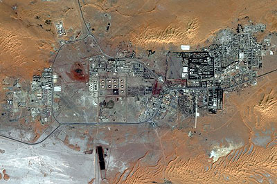 This Oct. 8, 2012 satellite image provided by DigitalGlobe shows the Amenas Gas Field in Algeria, which is jointly operated by BP and Norwayu2019s Statoil and Algeriau2019s Sonatrach. Algerian special forces launched a rescue operation Thursday at the plant in the Sahara Desert and freed foreign hostages held by al-Qaida-linked militants, but estimates for the number of dead varied wildly from four to dozens. (AP Photo/DigitalGlobe)