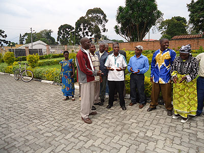 Some of the residents camped outside the Northern province headquarters last week. The New Times/ Sam Nkurunzinza.