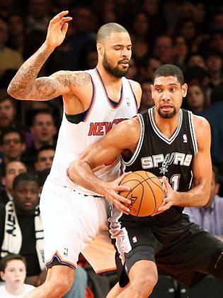 Tim Duncan (right) was selected to his 14th All-Star game. Net photo.