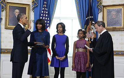 Obama Edition - private swearing in. Net photo.