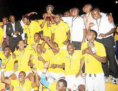  APR celebrate after winning the 2012 Peace Cup. The New Times / File.