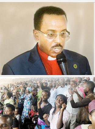 Christians pray at the launch of the campaign in Nyamirambo Stadium.  The New Times/ J. Mbanda