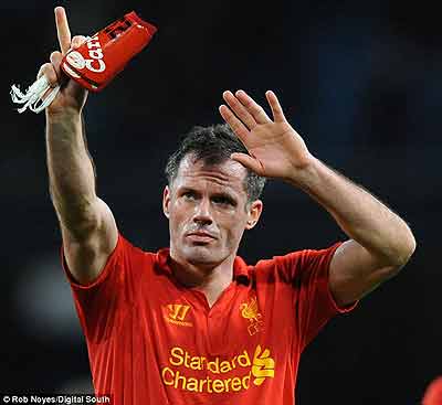 Liverpoolu2019s Jamie Carragher will hang up his boots at the end of the season. Net photo.