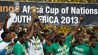 Nigeria secured their third African Nations Cup title as Sunday Mba's first-half goal earned them a 1-0 victory over Burkina Faso. Net photo.