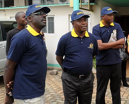 Denis Karera (L) and other Association members on a tour of Hotels. Sunday Times / File.