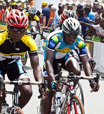 Nathan Byukusenge (right) will lead the three-man team.  Sunday Sport /T. Kisambira.