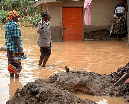 A neighbourhood hit by floods. The New Times / John Mbanda.