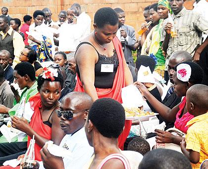 Couples at a recent mass wedding in Kicukiro District. The Sunday Times / John Mbanda.