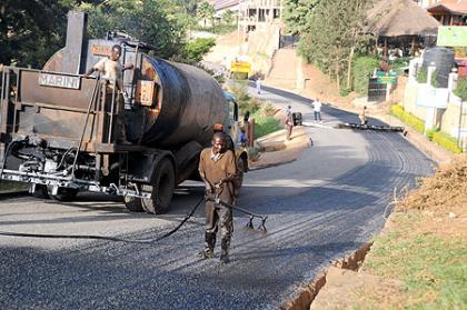 Road works are a priority for government in its development agenda. The New Times / File.