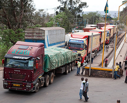 A busy Rwanda-Tanzania border post  at Rusumo. The Bill seeks to ease clearances, among others. The New Times/ File.