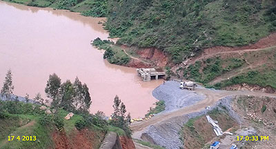 The flooded Nyabarongo power project. The New Times/ Courtesy.