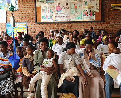 Mothers at a health facility in Kicukiro District; Kigali City has laid strategies to improve access of the urban population to quality health services. The Sunday Times / File.