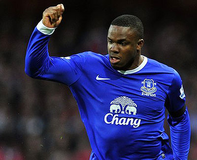 Everton striker Victor Anichebe quits international football. Net photo.