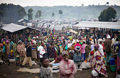 A makeshift camp for internally displaced persons in eastern DRC.  The New Times / File. 