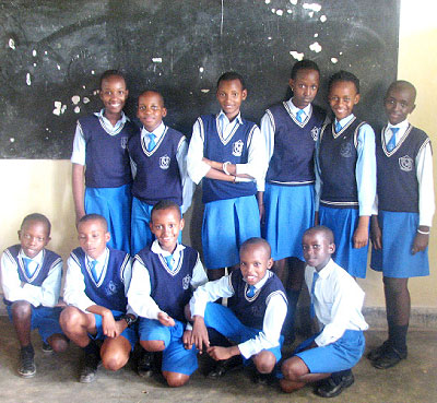 Pupils of Kigali City School can easily be identified by their uniform.  The New Times/ Martin Bishop.