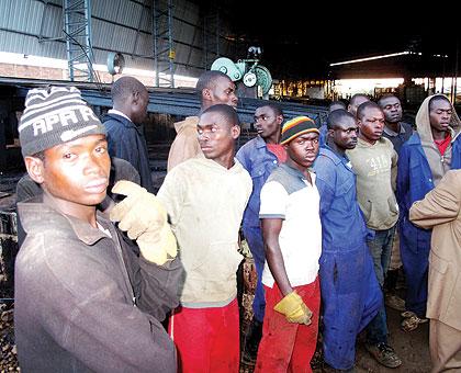 Worried STEELRWA workers want safety insurance. The New Times/S. Rwembeho.