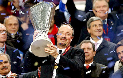 Rafa Benitez has battled months of criticism to lead Chelsea to the Europa League. Net photo.