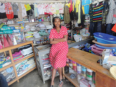 Twahirwa in one of her shops. The New Times / Peterson Tumwebaze