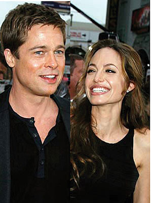 Brad Pitt and Angelina Jolie.  Net photo.