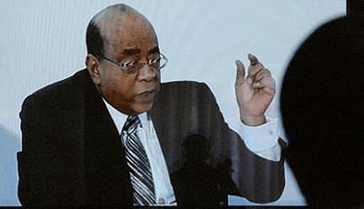 Mo Ibrahim during a media briefing. The billionaire has defended his annual governance index. Net photo.