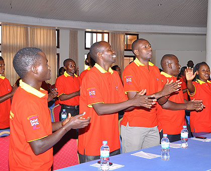 Some of the Community Education Workers during the launch of  Mubyeyi, Tera Intambwe yesterdayu2019. Saturday Times/Courtsey. 