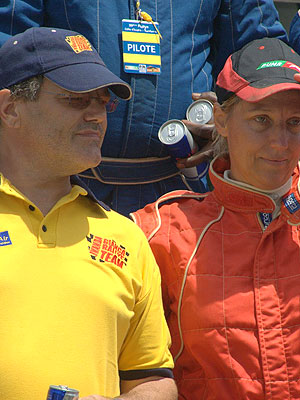 Davite Giancarlo and navigator Sylvia Vindevogel are ready to extend their lead position in the Tanzania rally.