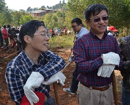 Chinese envoy, Shu Zhan, during Umuganda in Rulindo. The Sunday Times/Jean du2019Amour Mbonyinshuti