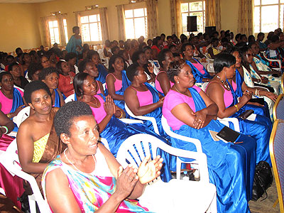 Women leaders at the meeting in Rwamagana. The New Times/S. Rwembeho