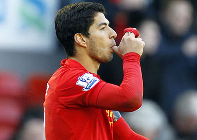 Luis Suarez- Subject of reported u00a330m bid from Arsenal. Net photo.