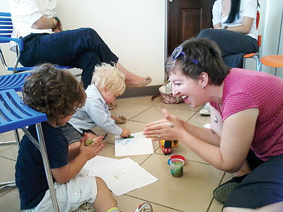 Juliet Hutchings on one of her storytelling sessions at Kigali Public Library.  Education Times/ Irene Nayebare