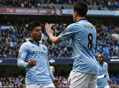 Man City have strengthened their attack but once again it will be Sergio Aguero (L) will be the main man. Net photo.