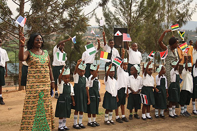 Parents join their pupils at the launch of the Cambridge programme. Courtesy.