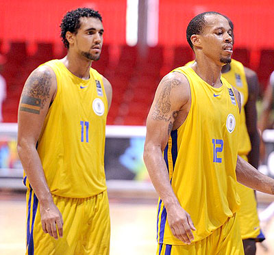 Kenny Gasana and Cameron Bradley were pivotal for Rwanda in the just concluded 2013 Afrobasket championship. The New Times/File.