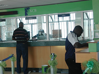 KCB Rwanda customers being served. The banku2019s bad loans increased. The New Times/File