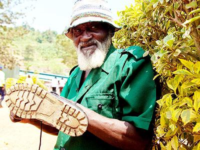 Kanane at his favourite corner at Ngarama centre in Rulindo. The New Times/T. Kisambira